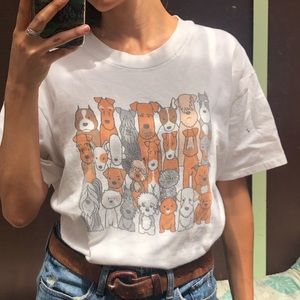 vintage doggo classic white tee